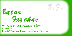 bator fazekas business card
